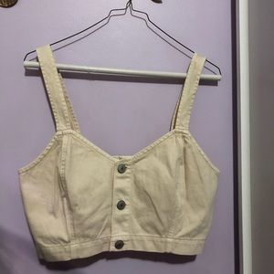 American Eagle white denim crop top - size 8